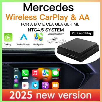 Carplay inalámbrico compatible con Mercedes Benz A B C E CLA GLA GLK ML Sprinter NTG4.5 Módulo Becker Navegación Android Auto 1