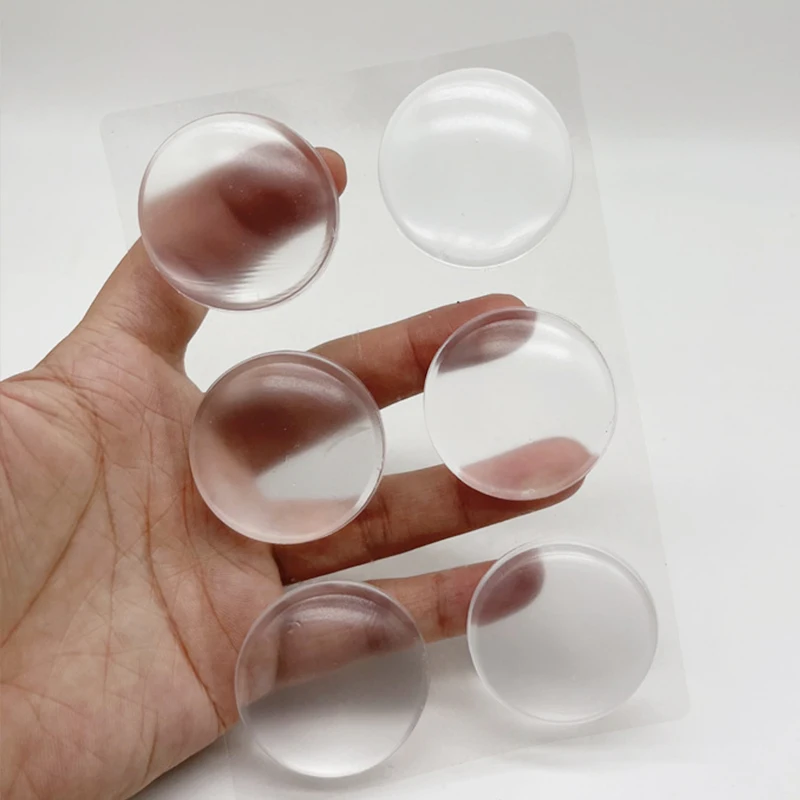 Door Stopper 6pcs Handle Bumper Pad Self Adhesive Transparent Silicone Wall Protector Anti Bump Washable Reusable Round