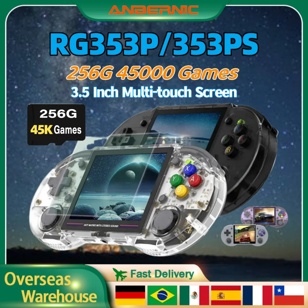 ANBERNIC-レトロなポータブルゲームコンソール,Bluetooth, 3.5インチ