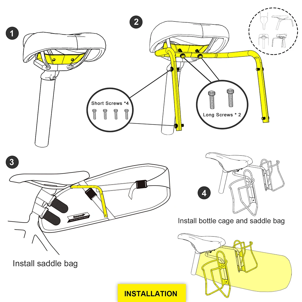 Rhinowalk Waterproof Bicycle Saddle Bag Or Stabilizer Bracket 10L-13L Large Capacity Tail Rear Bike Bag Cycling MTB Trunk