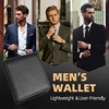 YATBEST Men's Wallet Three Fold Large Capacity 100% Genuine Leather RFID Anti Theft Brush With Coin Pocket Minimalist Money Bag 6