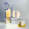 Acrylic vase 3D Geometry Acrylic Flower Pot Nordic Flower Wave Shape Not Fragile Flower  Holder Home Decorat 2