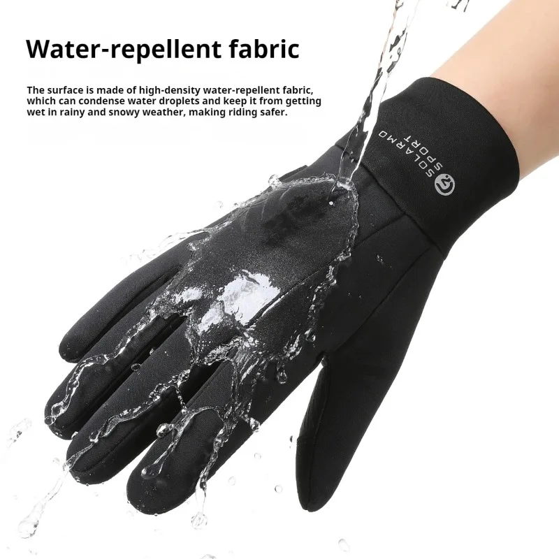 2025 New Cycling Gloves Men Women Winter Anti Slip Touch Screen With Fleece Outdoor Hiking Running Warm Riding Gloves