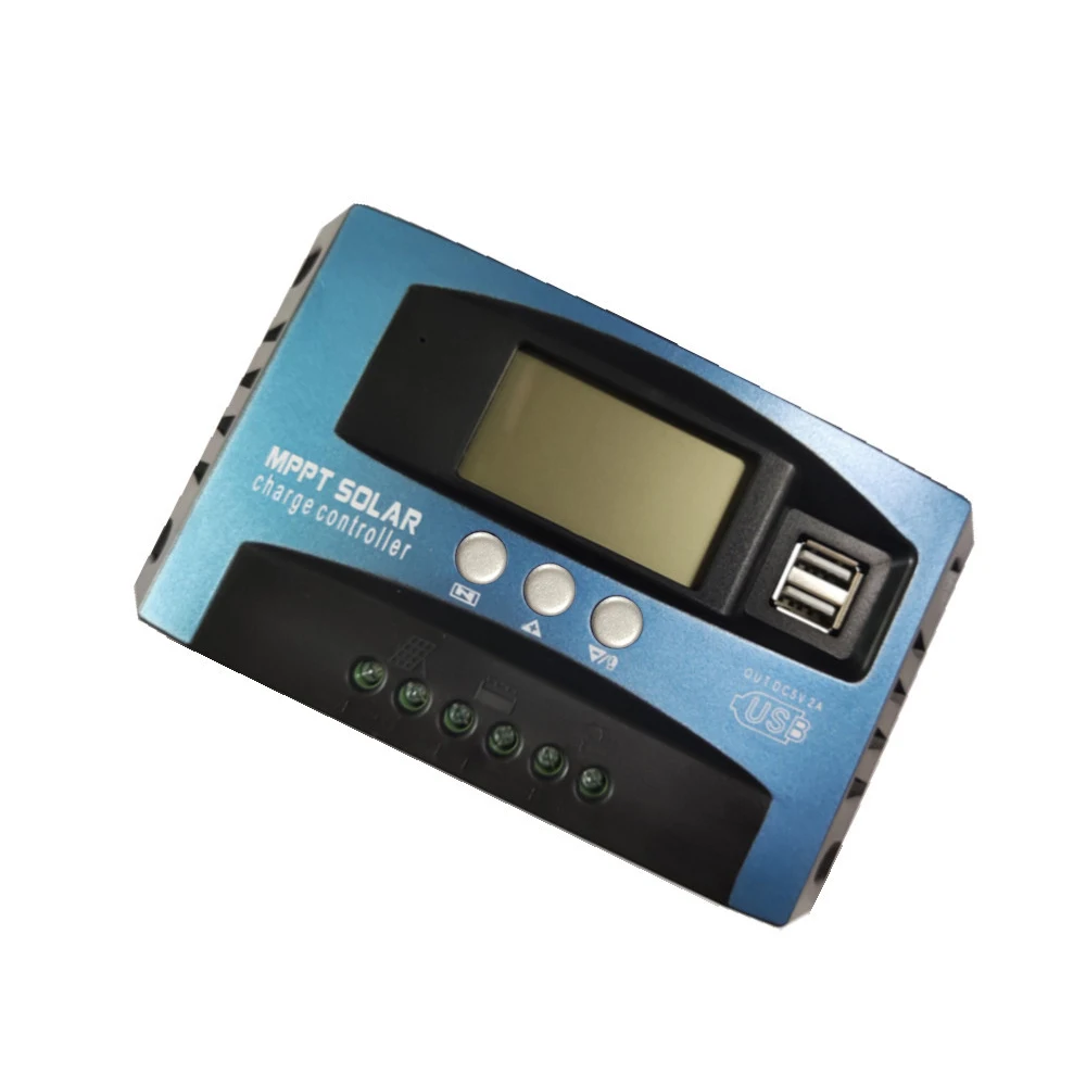 30/40/50/60/100A MPPT Solar Charge Controller Dual USB LCD Display 12V 24V Auto Solar Cell Panel Charger Regulator With Load