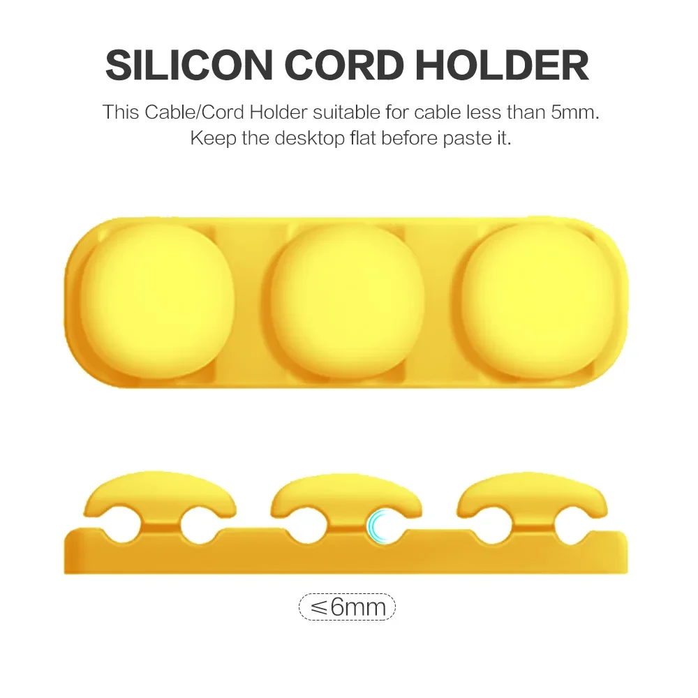 Stonego Silicone USB Cable Organizer Cable Winder Desktop Tidy Management Clips Holder for Mouse Headphone Wire Organizers