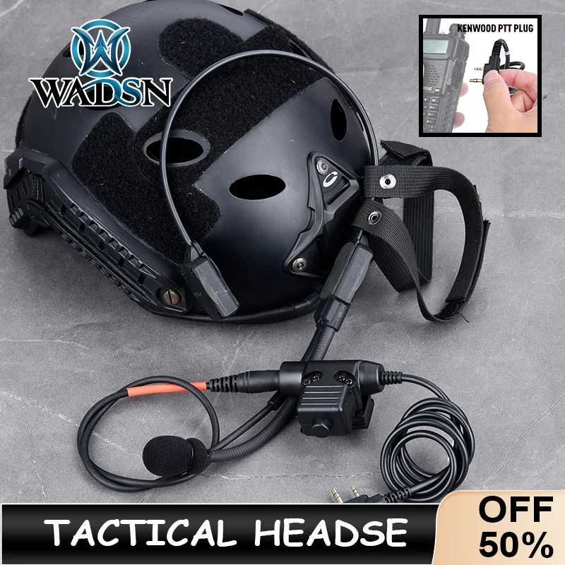 WADSN Military Tactical True Bone Conduction Earphones MH180-V Hunting game headphones For Interface 7.0PLUG PTT