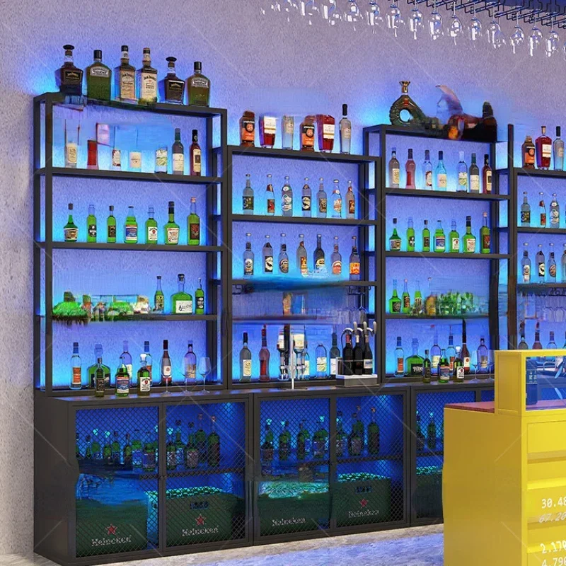 Creative Counter Bar Cabinet Tavern Restaurant Cellar Modern Background Wine Rack Storage Schrank Nightclub Furniture