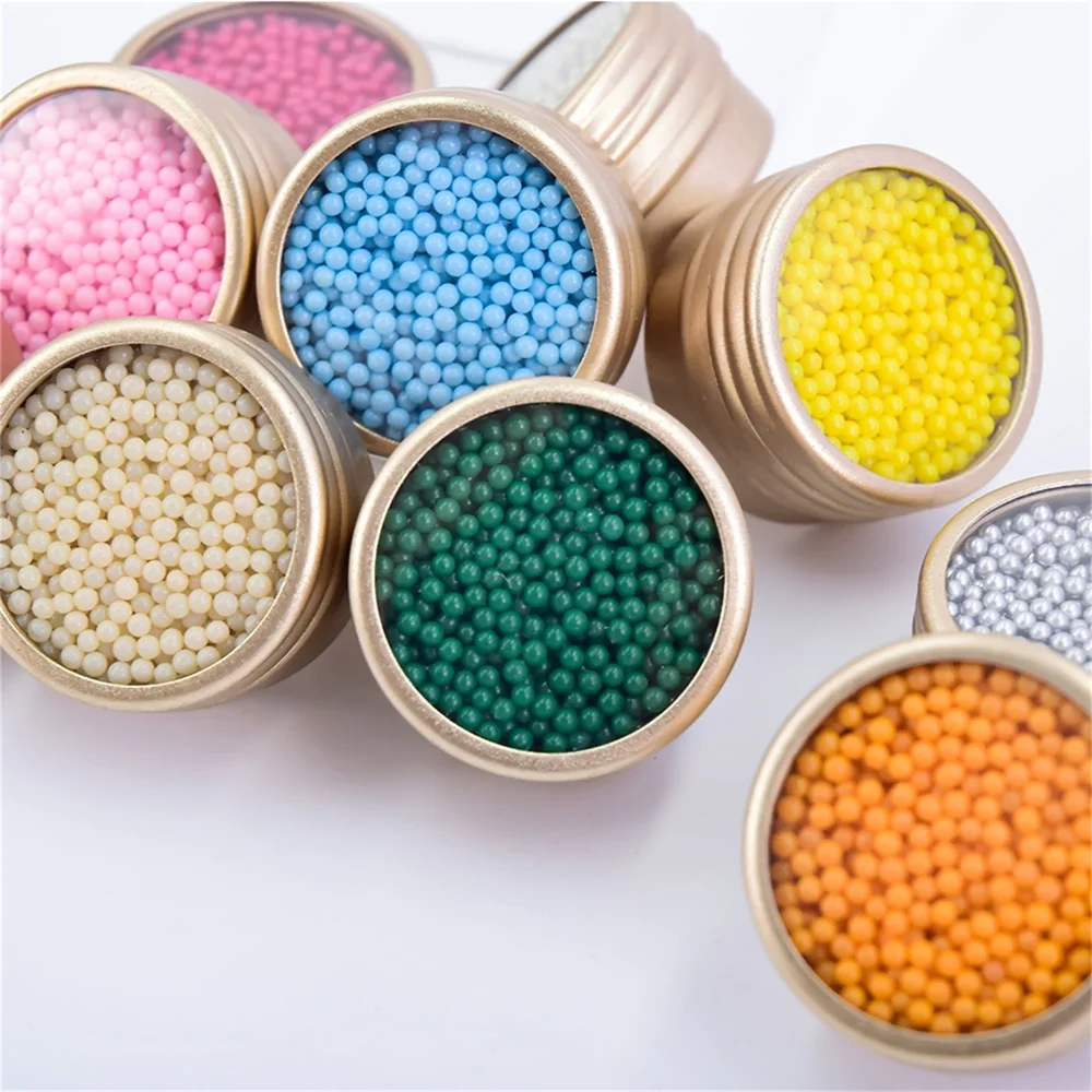 

50ML/Box 2mm Round Mini Beads 3D Glass Multicolor Non Porous Nail Art Rhinestone For DIY Jewelry Decoration/Resin Mold Filler