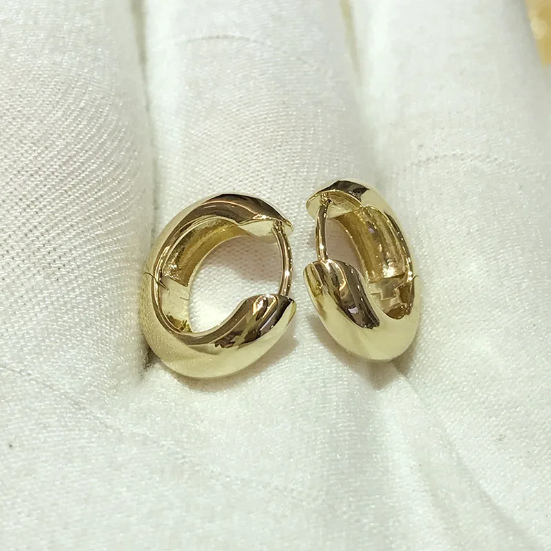 Small Gold Chunky Hinged Hoop Earrings in Yellow, Rose or White Gold