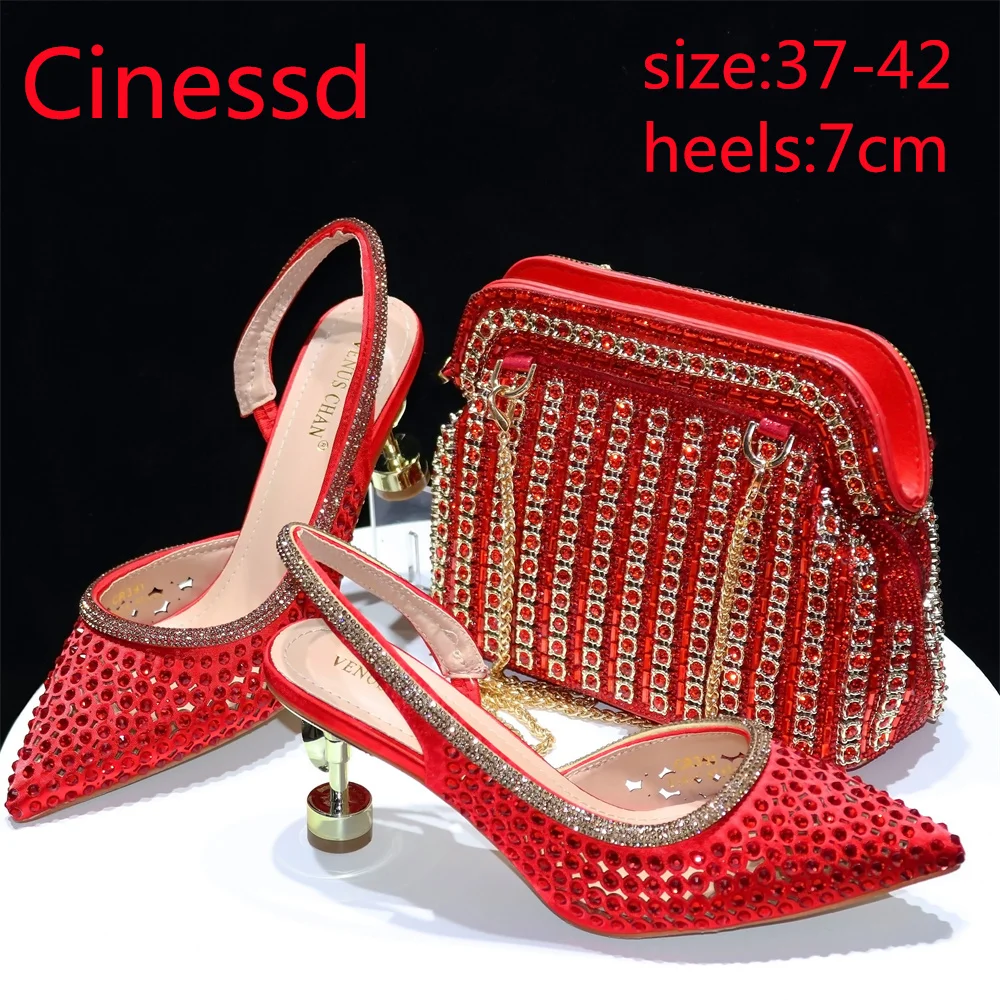 

Pattern Popularity High Quality Buckle Strap Pointed Toe Women Shoes Matching Bag Set For Offices Ldies Party Dressr