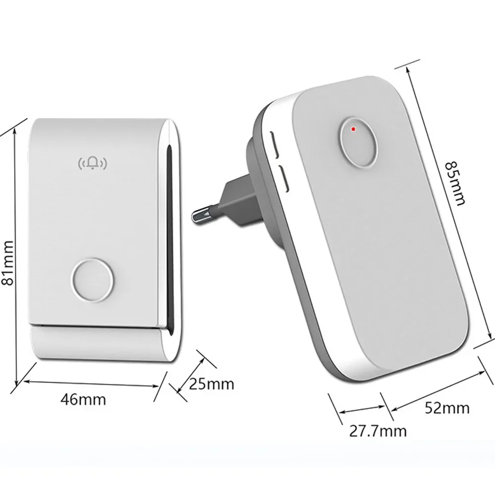 Wireless Self-powered Outdoor Doorbell Switch Ring Door bell No Battery Needed Waterproof Transmitter  AC 110V 220V Receiver