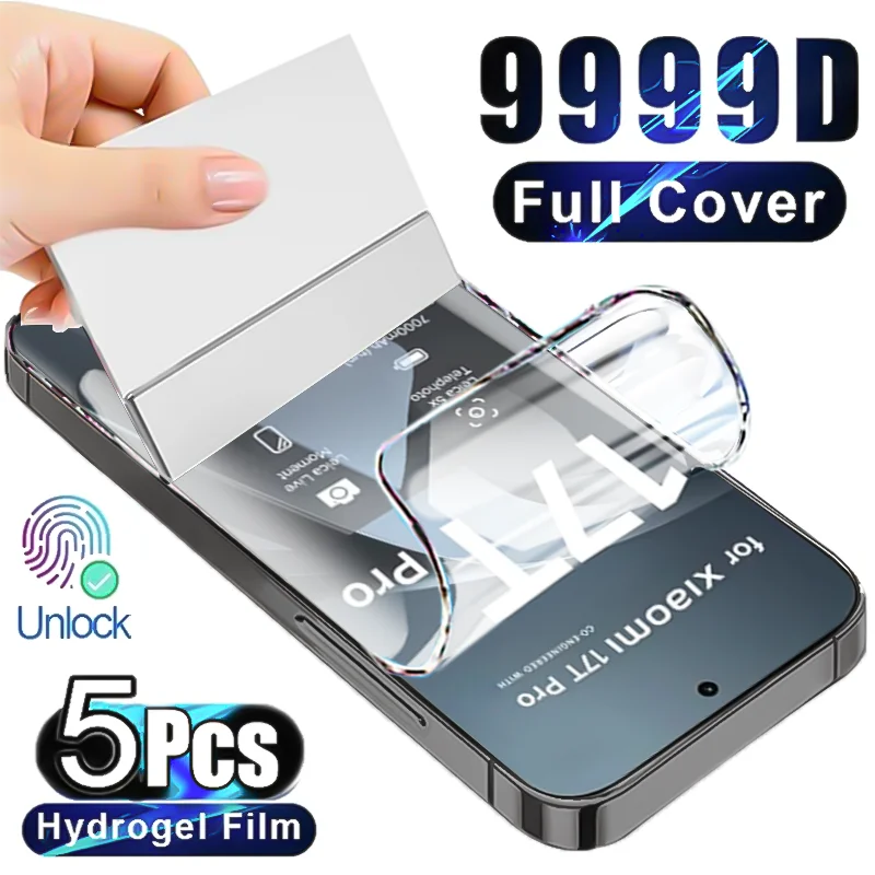 5-Pack Hydrogel Screen Protector Film Set