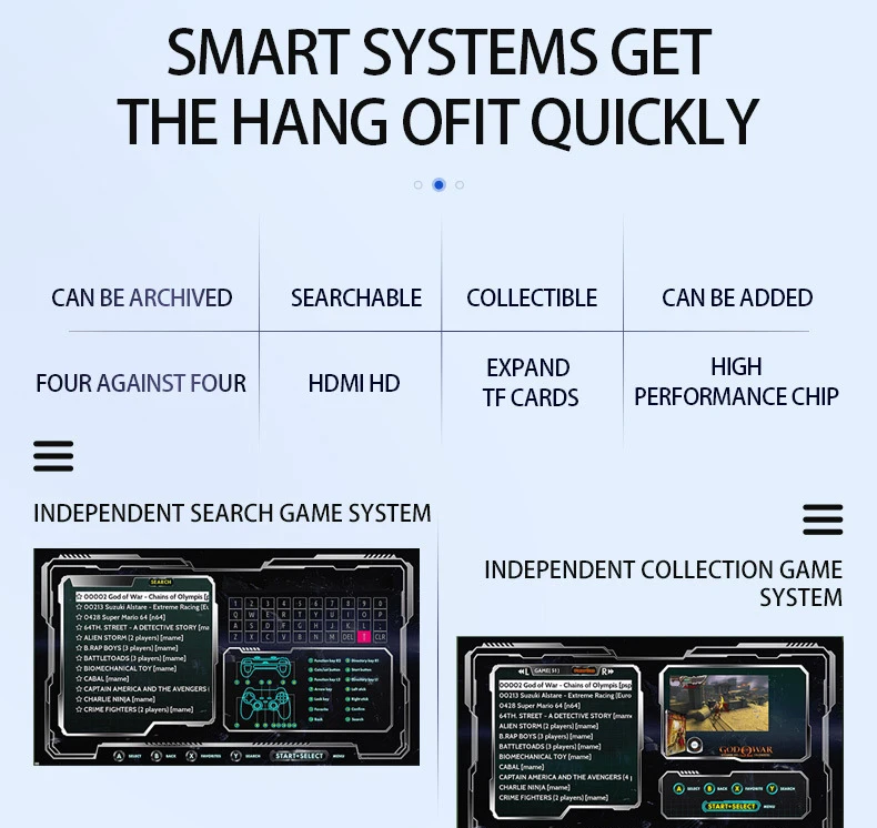 G11 Pro Game Box 4K HD TV Game Stick Consola de videojuegos con 30000-60000 juegos retro Reproductor de juegos portátil con control remoto