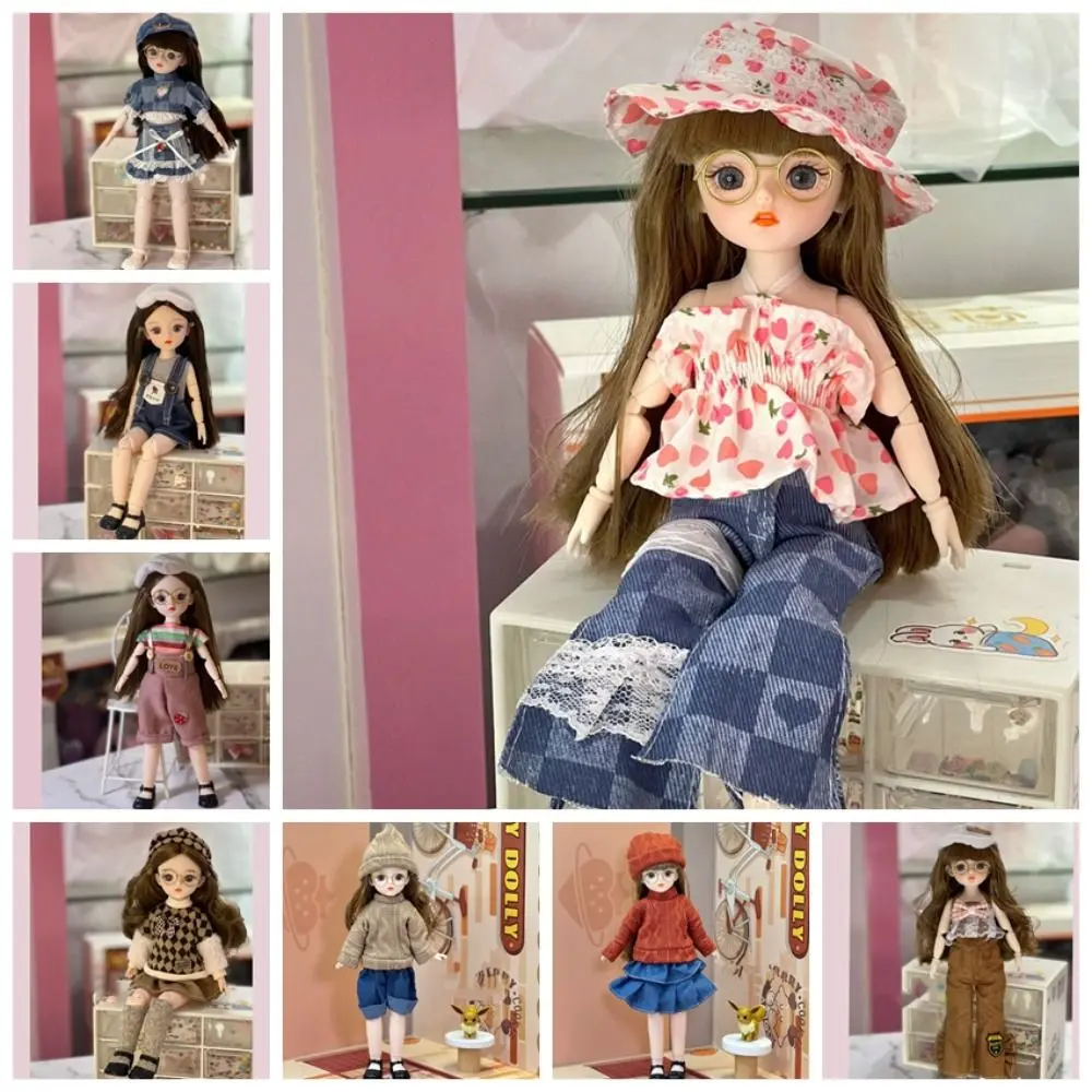 【Be worth】 Movable Big Eyes Princess BJD Doll Korean Makeup Look Mini 30cm Bjd Doll Sweet Fine Clothes 1/6 BJD Doll Mini Girl Toy Children.
