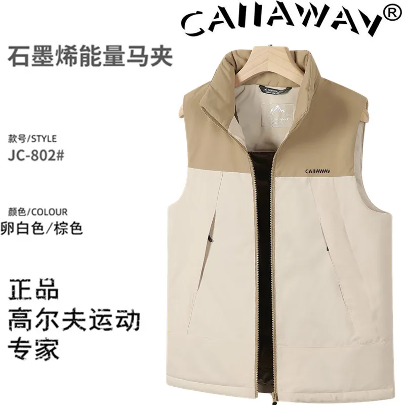 CAIIAWAV Authentic Golf Vest Men's Down Cotton GOLF Tank Top Coat New Graphene Energy Warmth