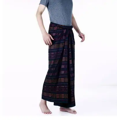 Falda de Malasia Longyi para hombre, Sarong tradicional de Myanmar, rejilla de 196x115