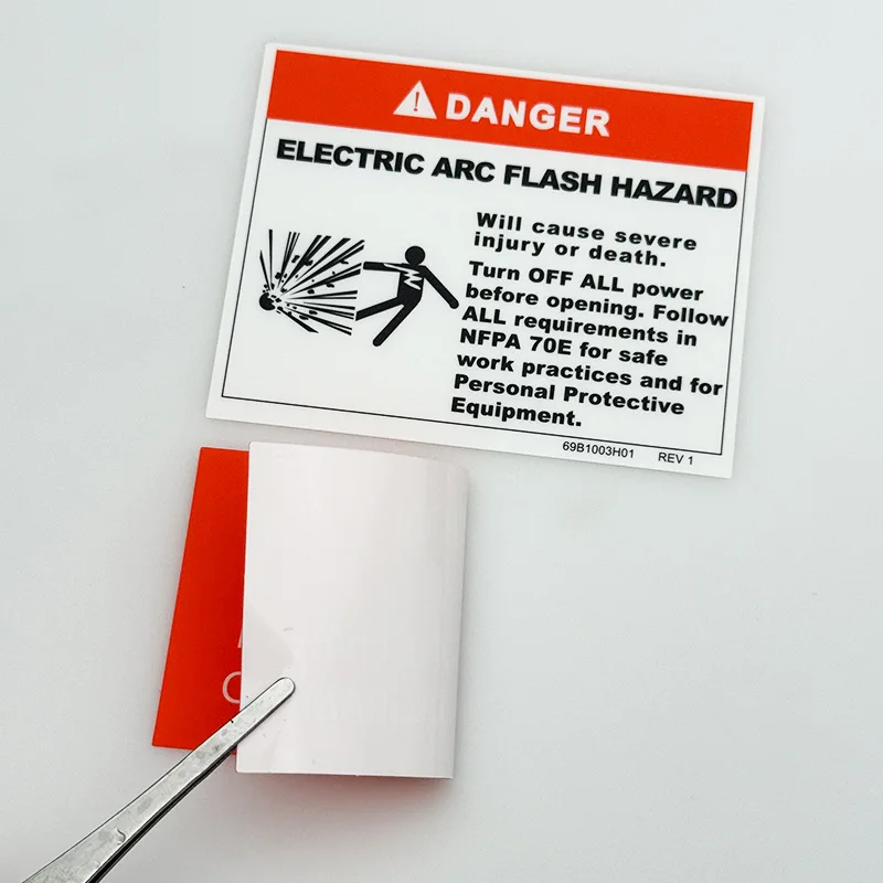 맞춤형 야외 방수 PVC 경고 주의 표시 스티커 개인용 내구성 강한 접착 라벨