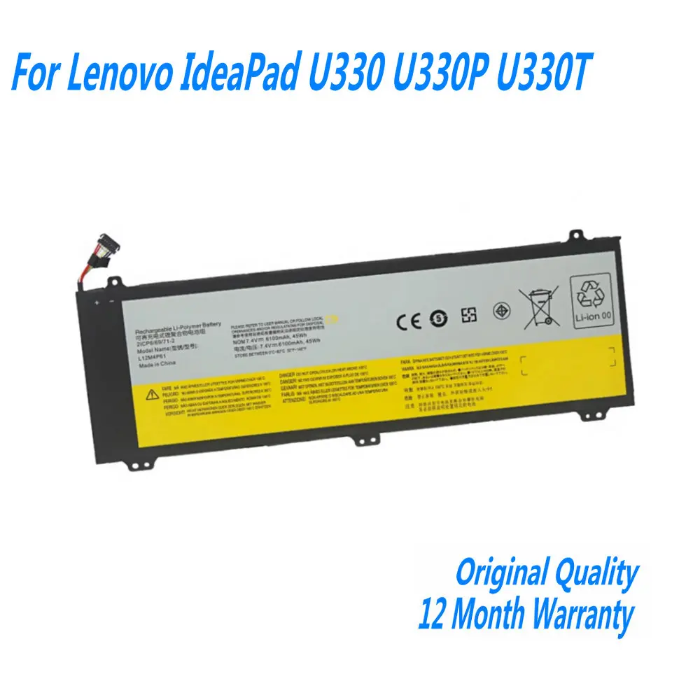 

New L12M4P61 L12L4P61 Laptop Battery For Lenovo IdeaPad U330 U330P U330T 7.4V 45WH 6100mAh