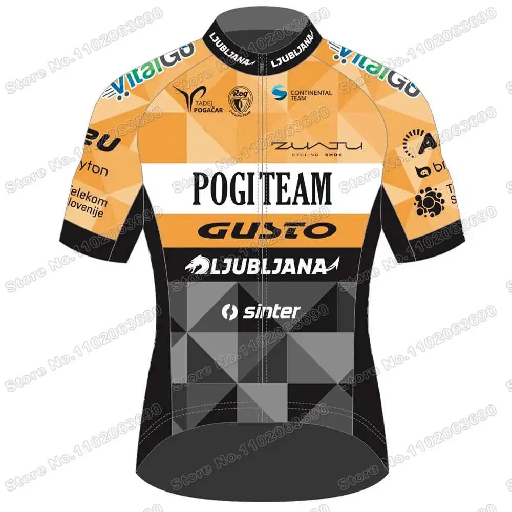 Pogi Team Gusto Ljubljana Cycling Jersey Set Summer Cycling Clothing Men Short Sleeve Kit Road Bike Shirt Suit Bib Shorts cycling jersey cycling shirt cycling suit cycling jersey set