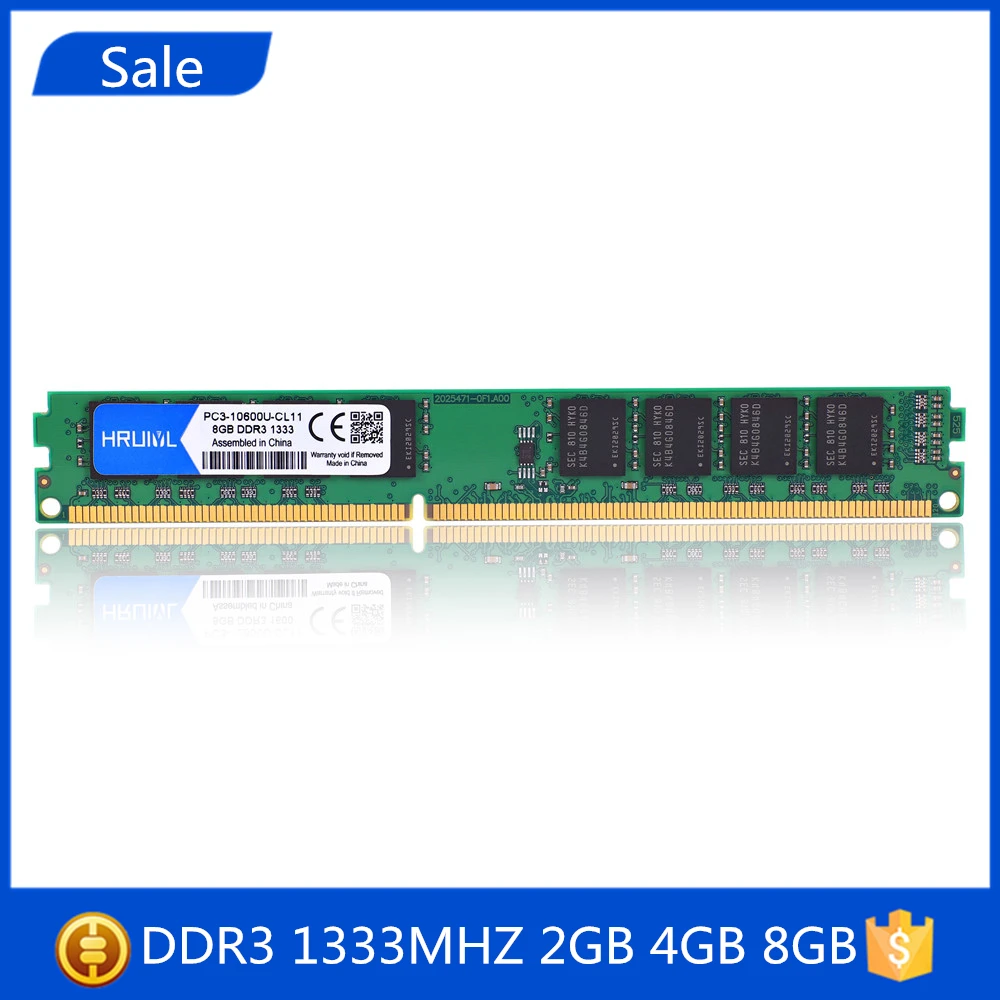 

HRUIYL оперативная память DDR3 2 ГБ 4 ГБ 8 ГБ 1333 1333 МГц PC3-10600U Настольная компьютерная оперативная Память DIMM 2G 4G 8G