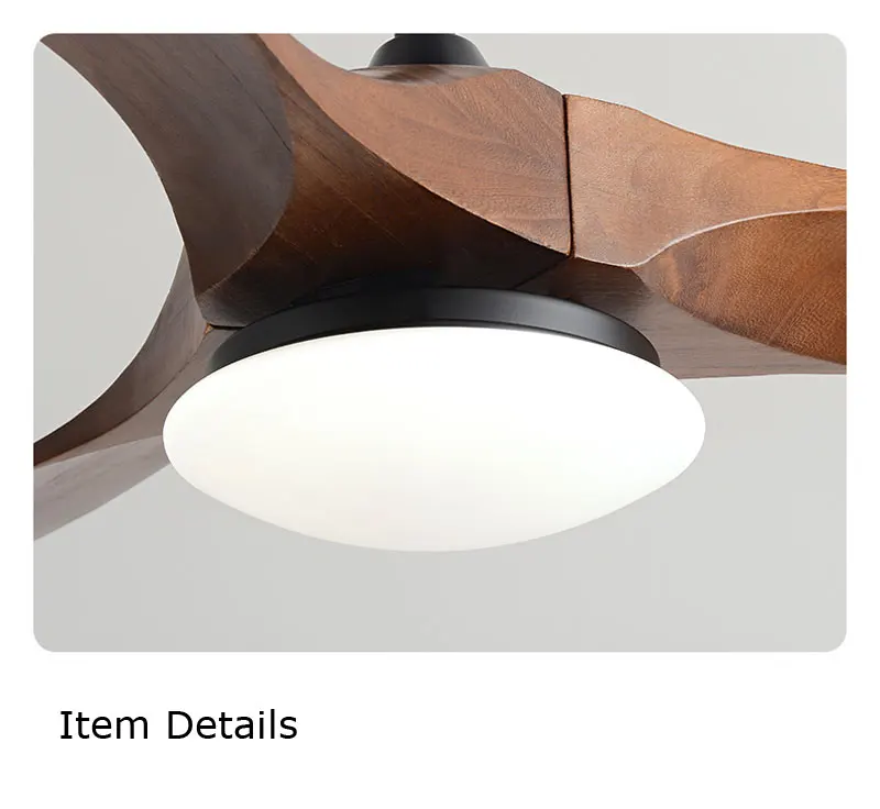 Description Picture 5 of itemLuxury Natural Wooden Ceiling Fan Home Decorative Pendant Fan With Lamp Reversible Motor Suitable for Summer and Winter
