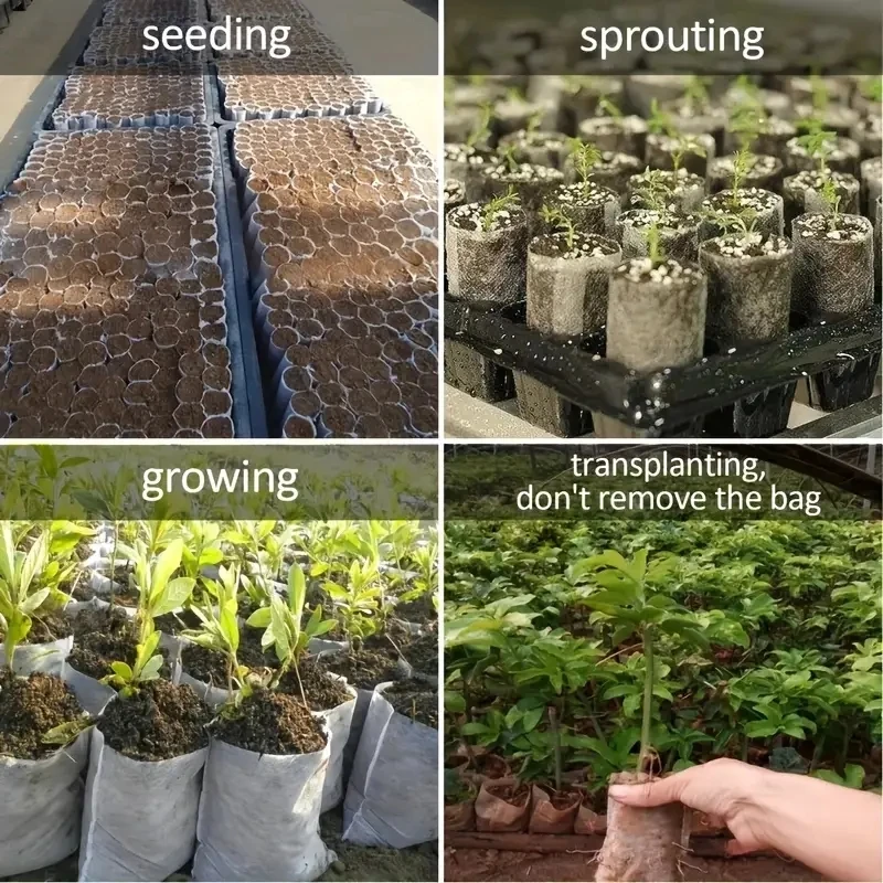 Seedling Nursery Bags 8x10cm 100pcs Biodegradable Non-Woven