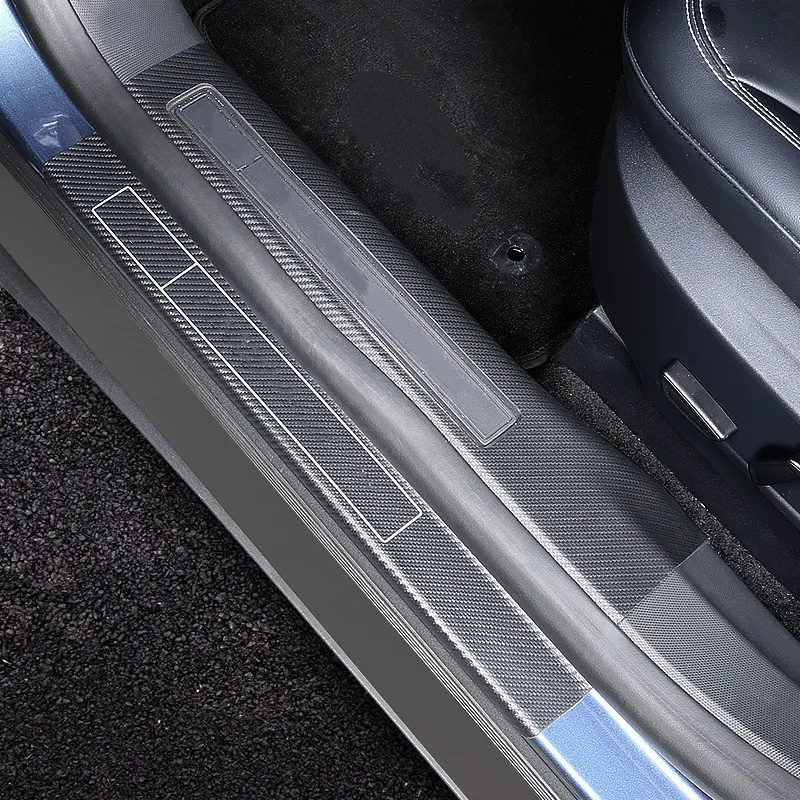 

Car Door Sill Guards For Ford MACH-E2 2021 2022 PU Leather Sticker Carbon Fiber Threshold Automotive Door Protective Strip