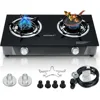 Propane Stove 2 Burner Propane Gas Stove Auto Ignition Portable Gas Stove 26000 BTU Propane Burners LPG with CSA Hose 1