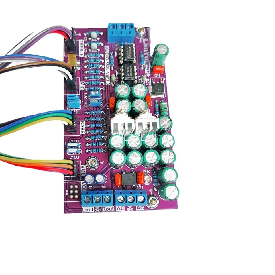 Preamplificatore HIFI NE5532 Con Controllo Volume E Toni - Scheda Assembled Per Amplificatori 12V - Foto 4
