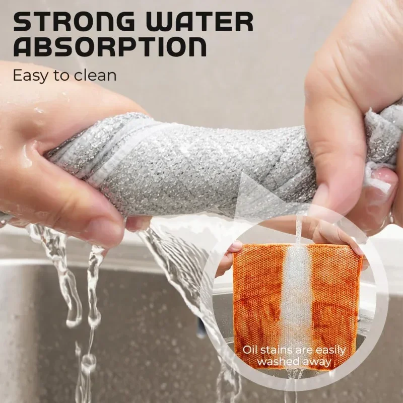 Cleaning Cloth 20/1pcs Magic Thickened Double -sided Metal Steel Wire Rags Kitchen Dish Pot Washdishing Cloths Towel Clean Tools