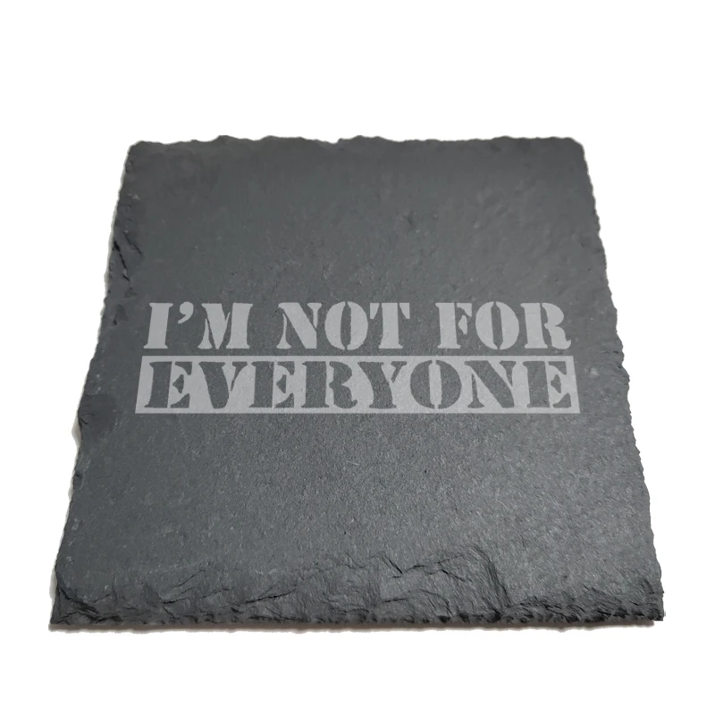 

I'm Not for Everyone Natural Rock Coasters Black Slate for Mug Water Cup Beer Wine Goblet J142