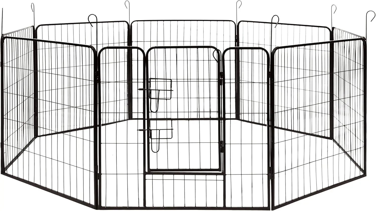 Pet playpen assembled outdoors