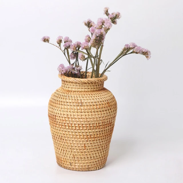 Vaso in Rattan fatto a mano portavasi per fiori stoccaggio di piante vasi  di vimini Decor cesto di fiori intrecciato portaoggetti decorazioni per la  casa - AliExpress