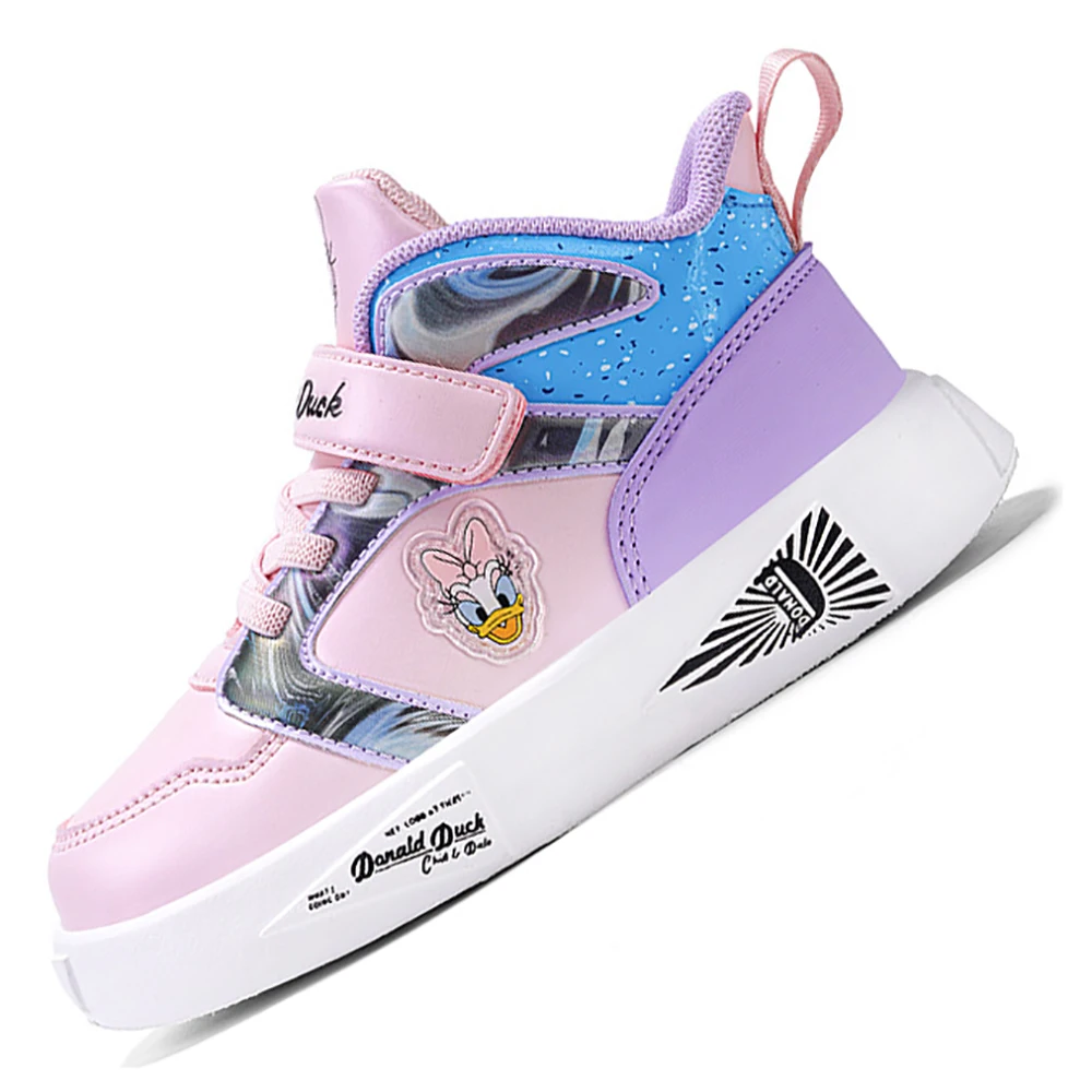Disney Kids Cartoon Casual Sneakers Boys Girls Colorful Daisy Donald Duck Prints Sports Shoes Students Breathable Outdoor Shoes