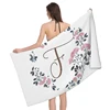 Home bath towels for the body towels bathroom letters and flower quick drying microfiber beach towel man and women large sports 3