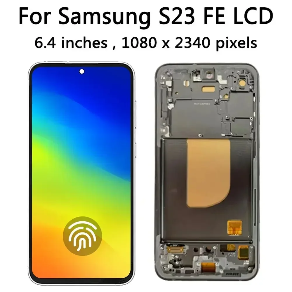 삼성 S23 FE LCD 슈퍼 AMOLED 디스플레이 터치 스크린 어셈블리, S23FE S711B S7110 S711U, 삼성 S23FE S711 LCD 프레임용