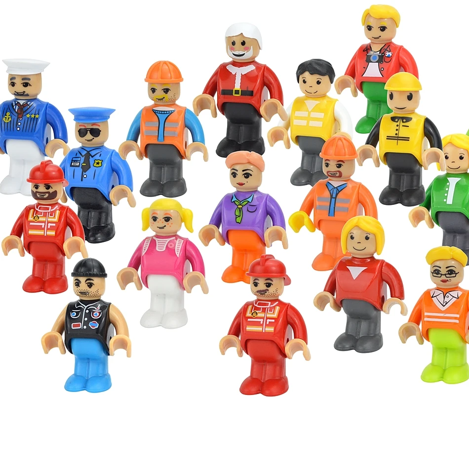 MOC 모든 종류의 작은 남자 인형 모델 피규어, 기차 캐릭터 철도 액세서리, 교육용 선물, 비로 우드 트랙 완구