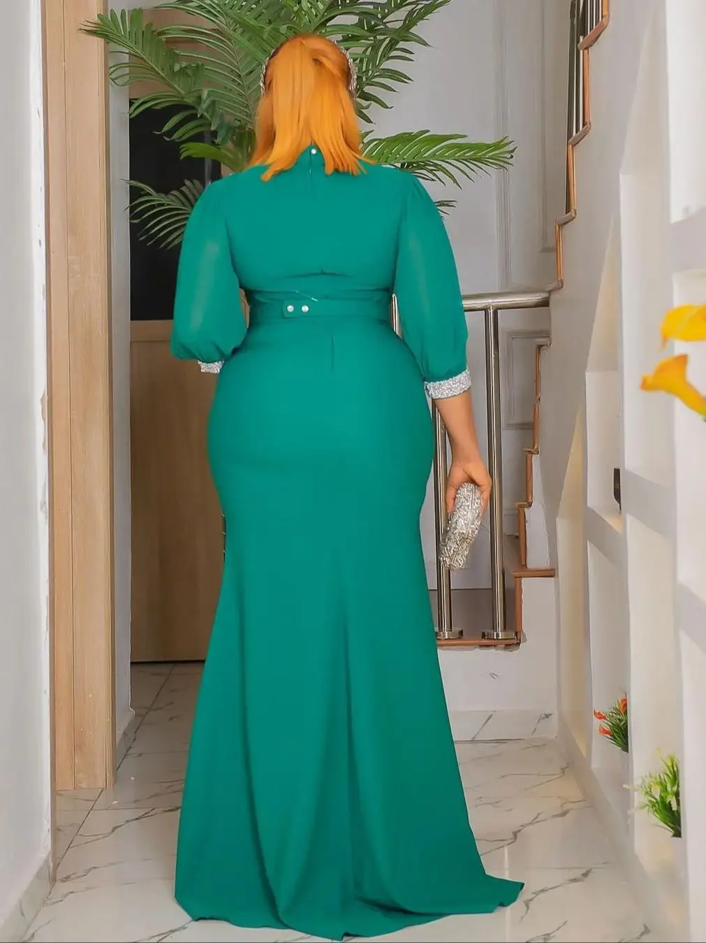 Elegant Evening Party Long Dress Women Sexy Bodycon Split Maxi Robe Blue Prom Gown 2024 African Clothes