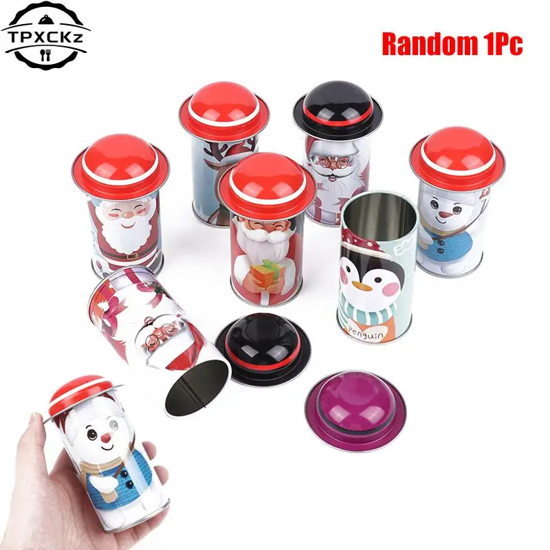 1Pc Christmas Hat Candy Tinplate Cans Box Cartoon Tin Storage Can For Candy Cookies Chocolate Children Gift Boxes Presents 1