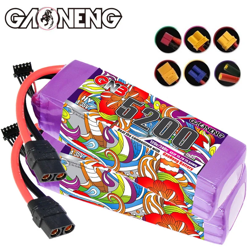 

GNB 4s 15.2v 5200mAh 120c/240c Lipo Battery For RC Helicopter Quadcopter FPV Racing Drone Spare Parts HV 4s Rechargeable Battery
