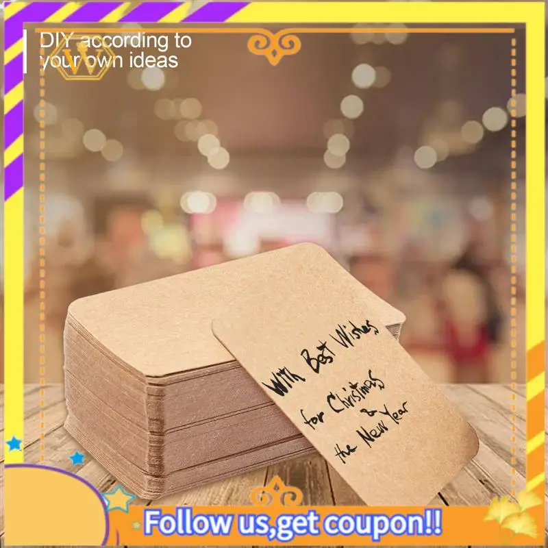 A01K-400Pcs 빈 크래프트 종이 명함 단어 카드 메시지 카드 DIY 선물 카드