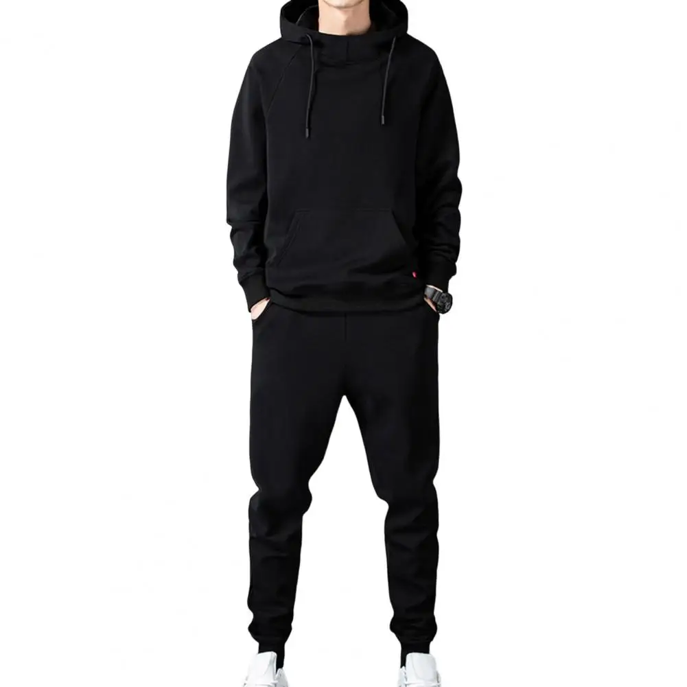 

1 Set Trendy Men Sweatshirt Sweatpants Autumn Winter Men Hoodie Pants Hooded Loose Fit Stretch Hoodie Pants Streetwear