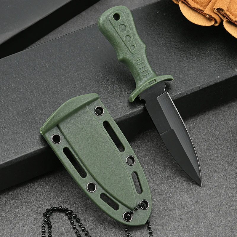 Mini Necklace Tactical Neck Knife Field Emergency Defense Pocket Knife Outdoor Straight Camping Portable Fruit