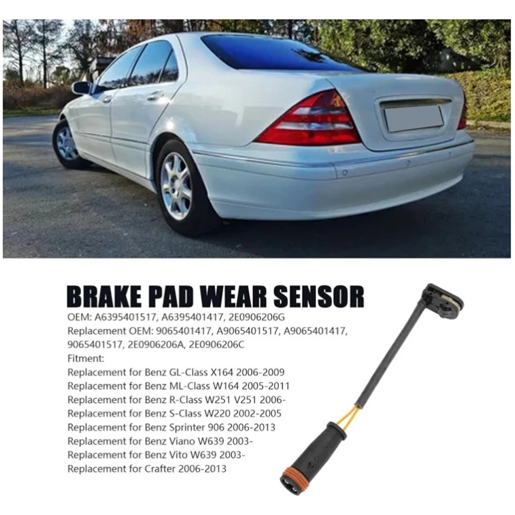 Brake Pad Wear Sensor Brake Pad Warning Sensor Front Rear Disc Brake Pad Wear Indicator Sensor for Mercedes Viano W639