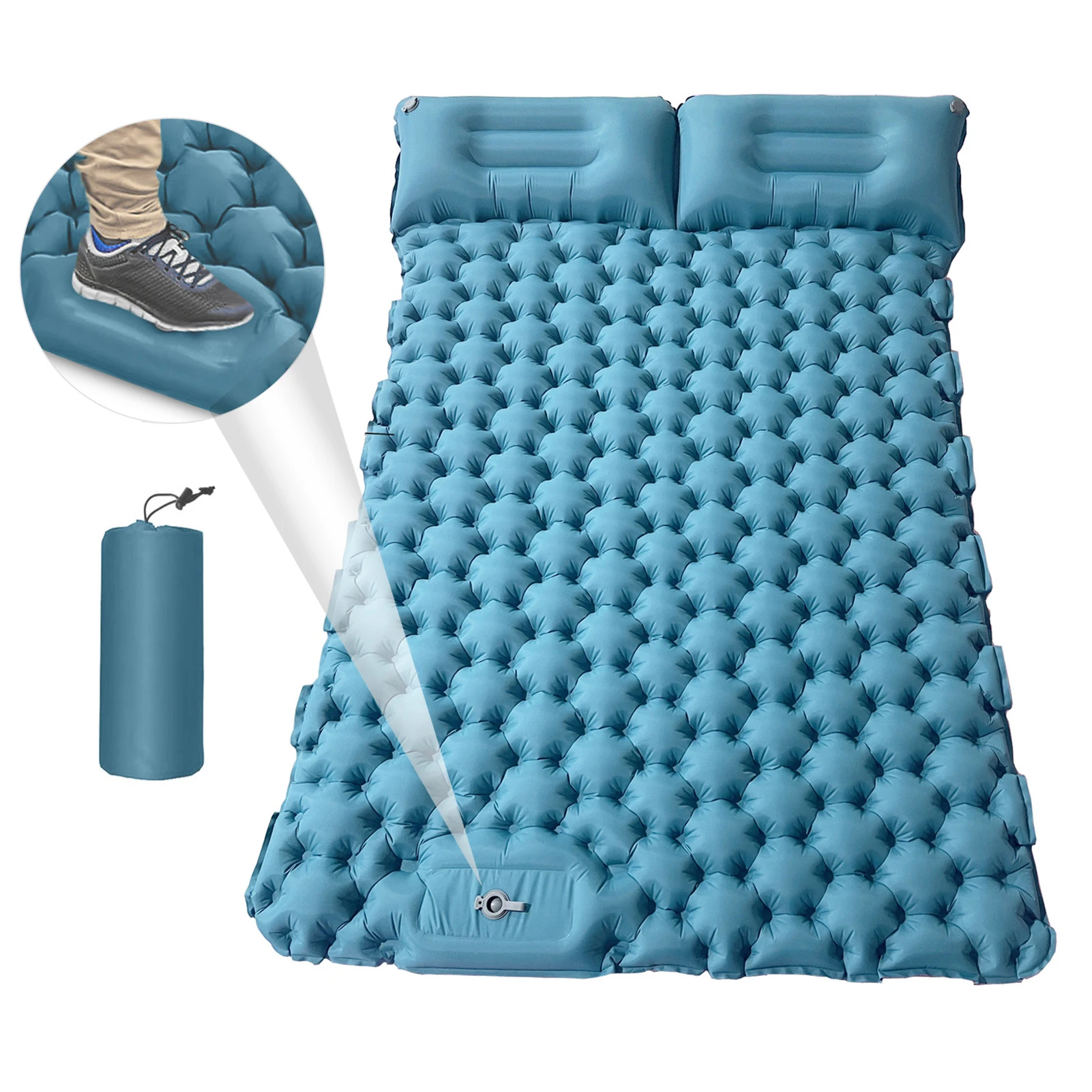 

Outdoor Camping Double Air Mattress Outdoor Sleeping Pad Bed Ultra-light Folding Travel Air Cushion Moisture-proof Beach Mat