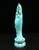 Chinese Turquoise Handmade Carved Statue Kwan-Yin Lotus Exquisite 5