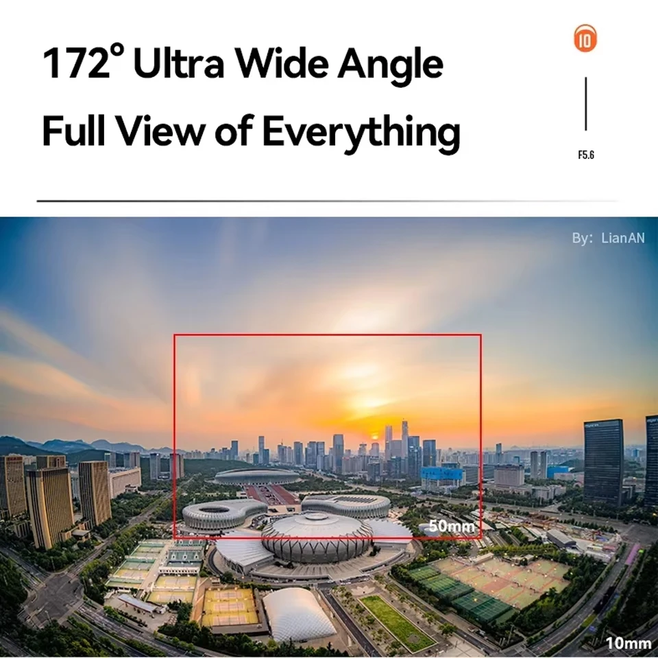 브라이트인 스타 10mm F5.6 어안렌즈 광각 APS-C 수동 초점 프라임 렌즈 ( FS7 A7III, 후지 X-H1, 파나소닉 G5, 캐논 M용)