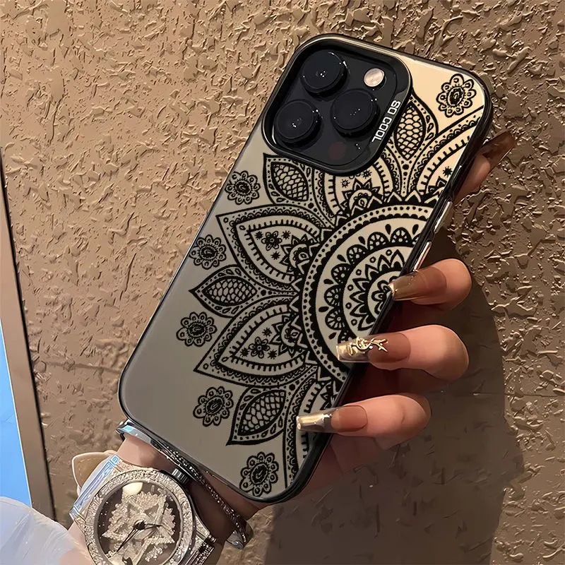 Y2K Original Totem Flowers Matte Shockproof Phone Case