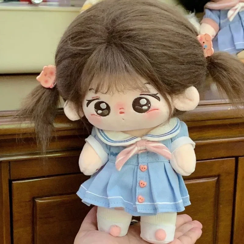 20cm Island Diary Cute Sweet Summer Sailor Suit Clothes Bowknot Dress Girl Plush Doll Outfit Costume Cosplay Kawaii Gift 3