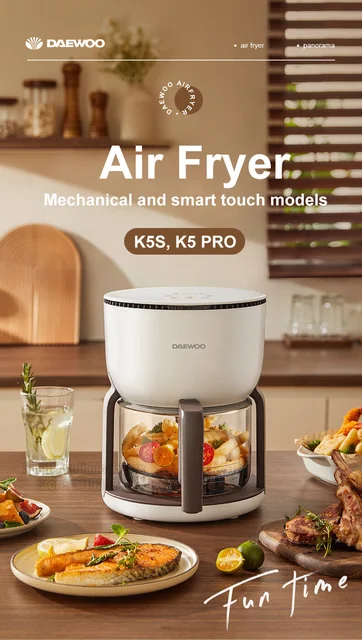  DAEWOONG Power All In One Air Fryer Oven DWAF-0020WS Airfryer  1000W Oven Oilless Cooker with Hot Air Circulation Tech 220V : Home &  Kitchen